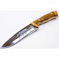 Нож Сафари-2, Кизляр СТО, сталь 65х13, резной купить в Чебоксарах